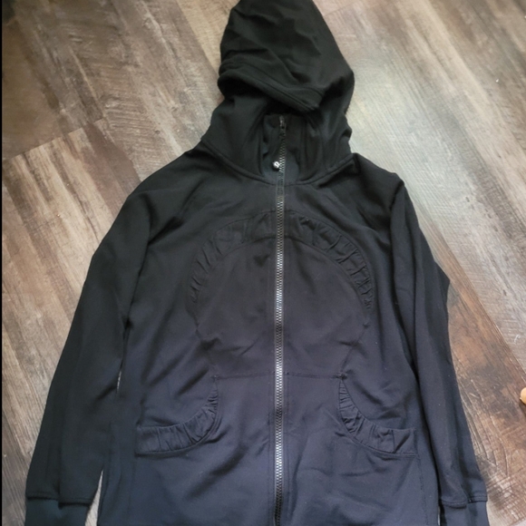 Lululemon Full Zip Hoddie Jacket Size 10 Black Color - Picture 2 of 8